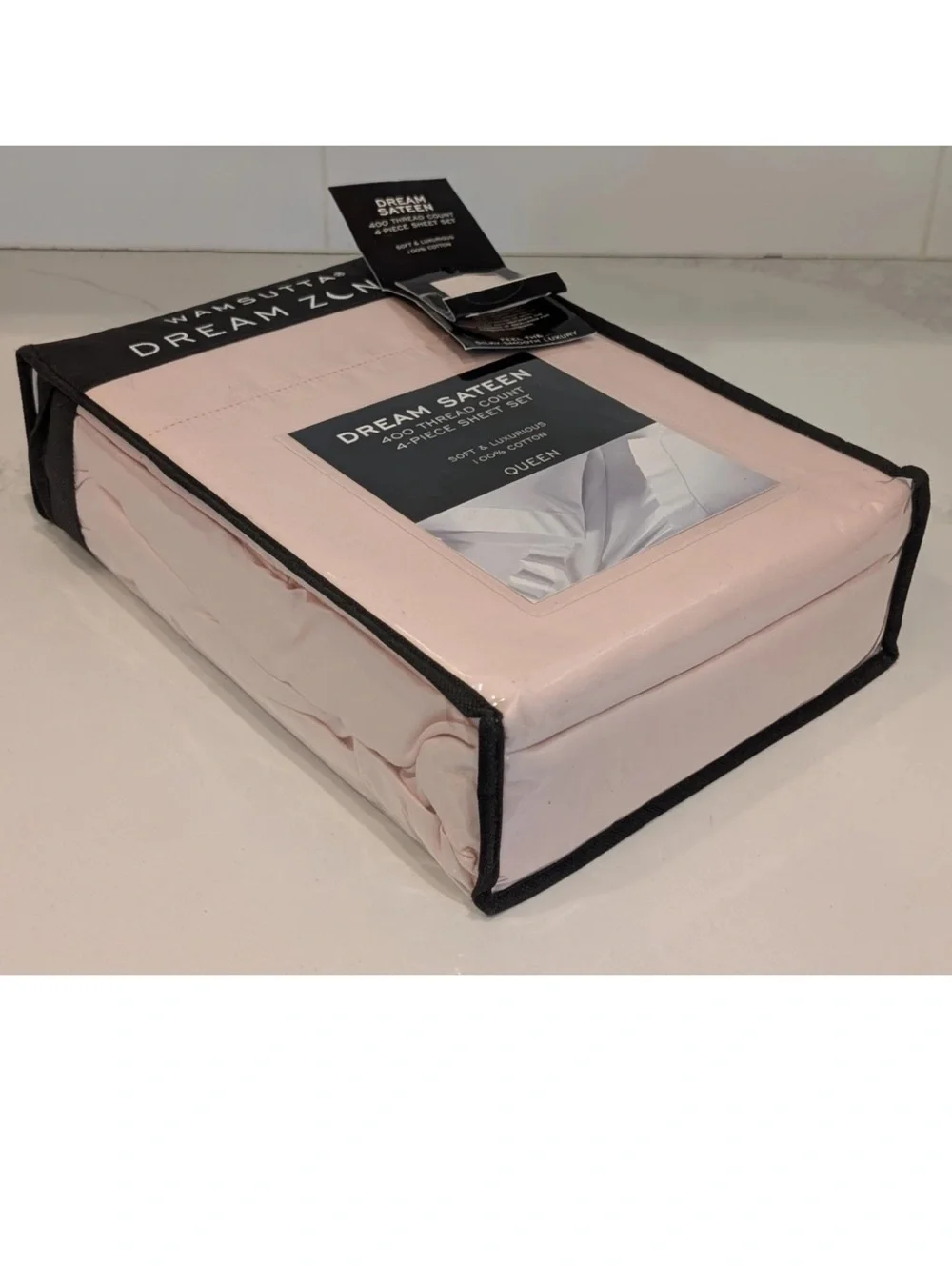 Wamsutta Dream Zone 400 TC Queen Sheet Set 100% Cotton Dream Sateen 4 Piece Pink
